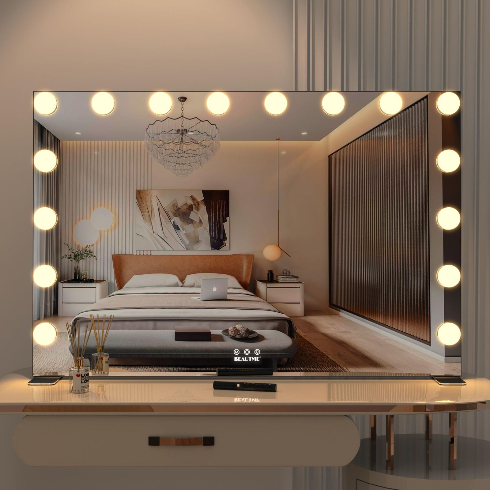 BEAUTME 女優ミラー 卓上ミラー化粧鏡 デスクミラー ハリウッドの鏡 2