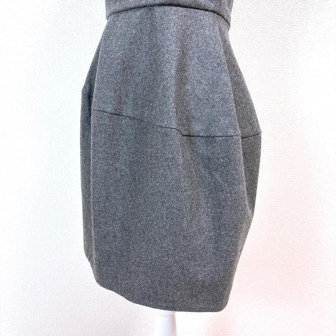 yoko chan ヨーコチャン ワンピース ノースリーブ Vネック ウール YOKOCHAN ウールノースリーブワンピース Vネック 36 濃グレー 無地