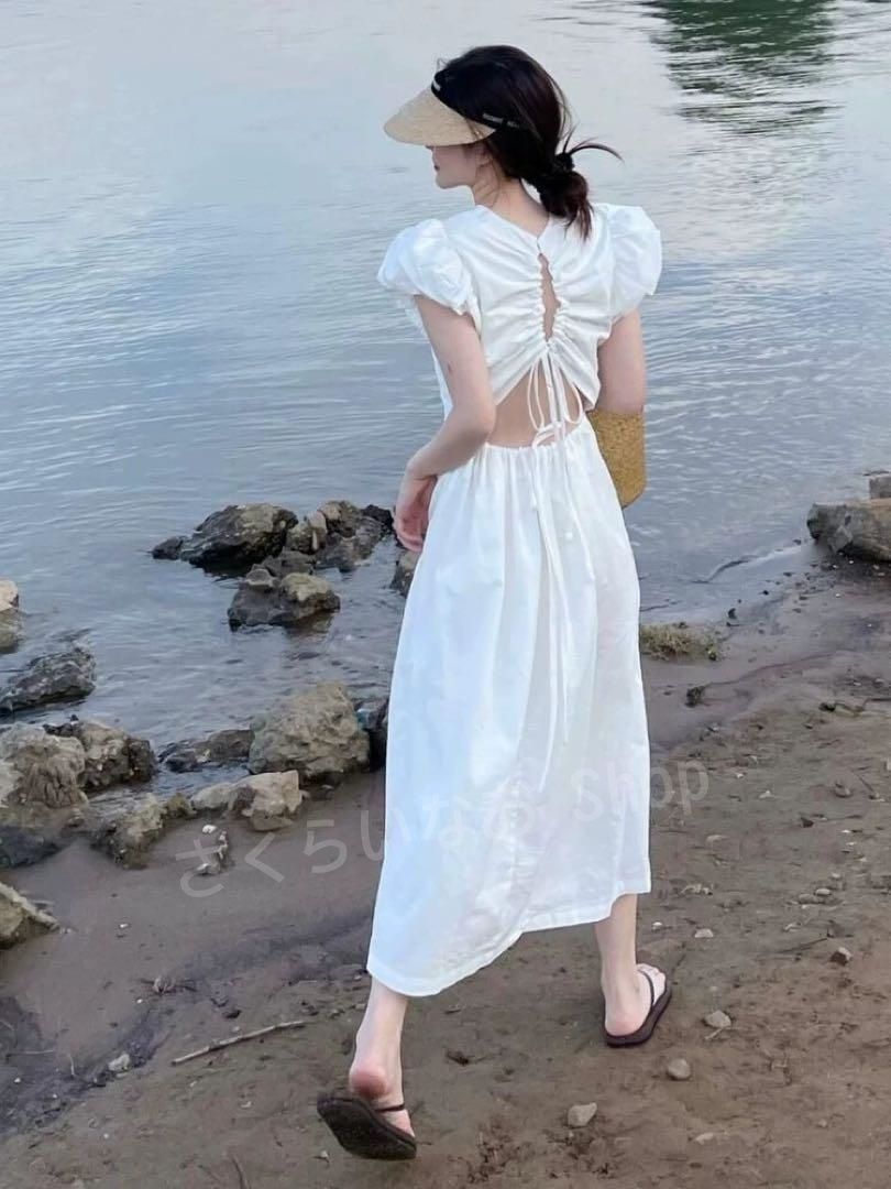?ファッション?春夏ロングワンピース♪シンプルで海レジャーに最適
