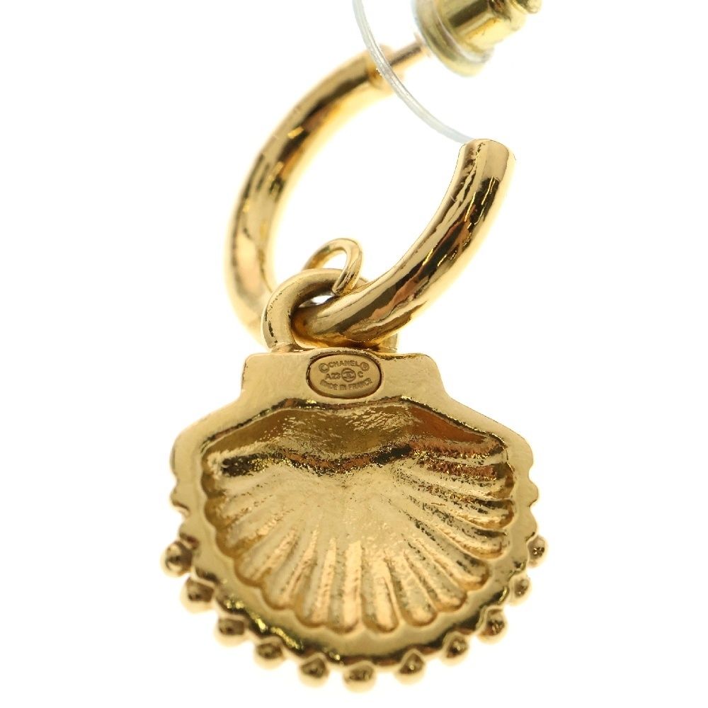 CHANEL (シャネル) ココマーク シェル A23C ピアス ラインストーン GP  