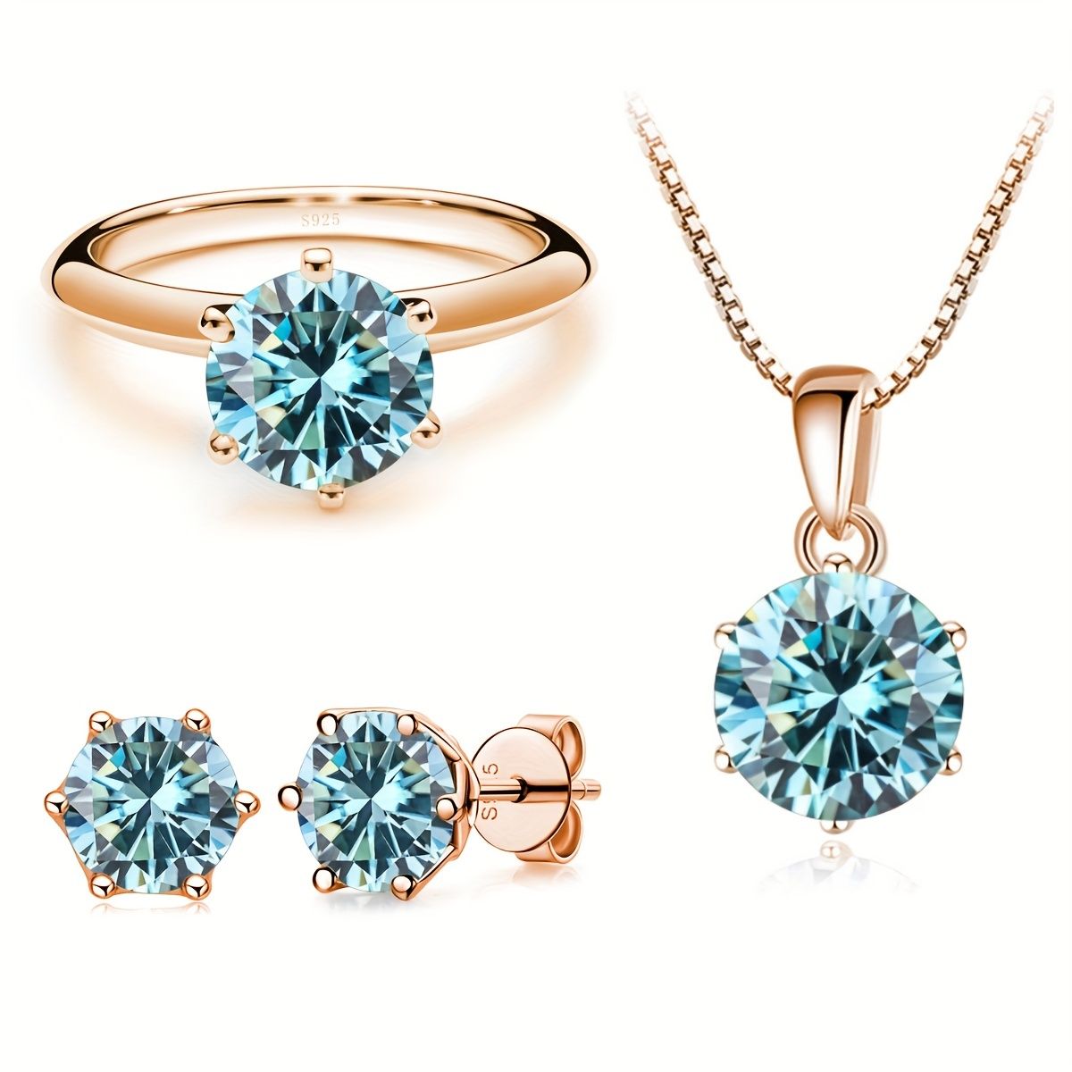 モアッサナイトネックレス1ct×4 モアッサナイトリング1ct