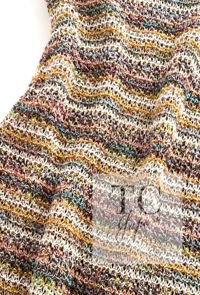 CHANEL - シャネル トップス CHANEL アイボリー ベージュ ルサージュ ウール カシミヤ チュニック カール・ラガーフェルド作品 超美品 38 シャネル ワンピース CHANEL クリーム マリゴールド ベージュ