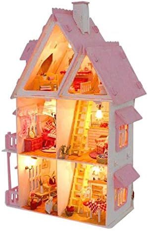 女性と女の子のための家具LEDベスト誕生日ギフトを持つシリーズドールハウスアクセサリー