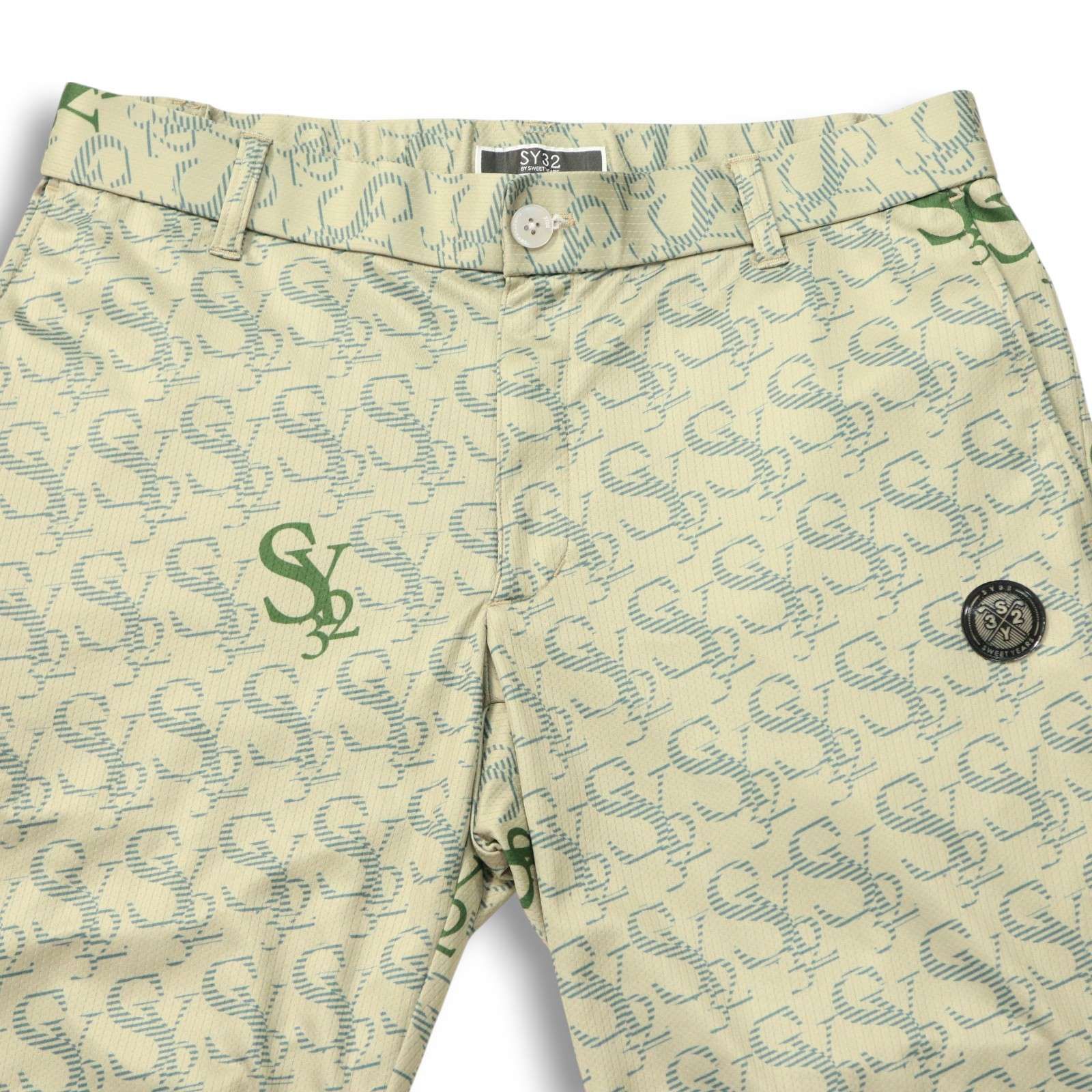 24SS★ SY32 by SWEET YEARS GOLF スウィートイヤーズ ゴルフ 春夏 総柄★ ストレッチ ニット ショート パンツ Sz.L メンズ 24SS☆ SY32 by SWEET YEARS GOLF スウィートイヤーズ ゴルフ 春