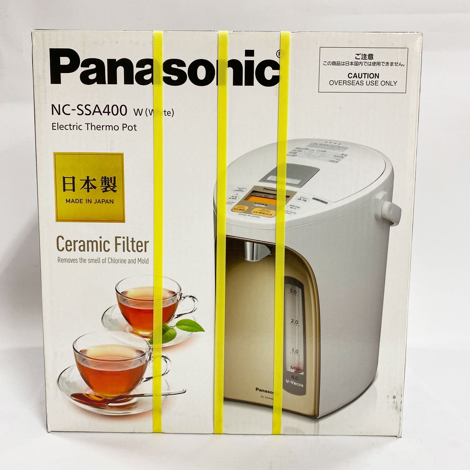 【美品・展示品】海外向け 電動ポットPanasonic NC-SSA400 海外向け 電動ポットPanasonic NC-SSA400-W 220V日本製 海外向け 電動