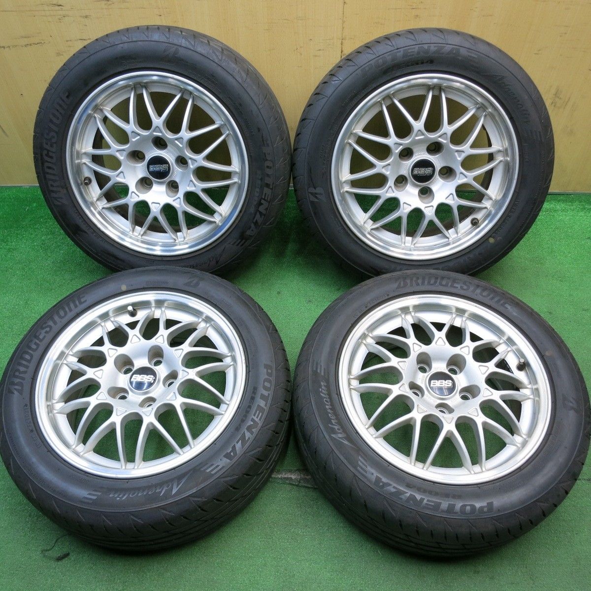 バリ溝 21年 9.5分 日産 スカイライン 等 純正 BBS CG26 205|55R16 ブリヂストン ポテンザ RE004 16インチ PCD114.3|5H 5052501HAノ