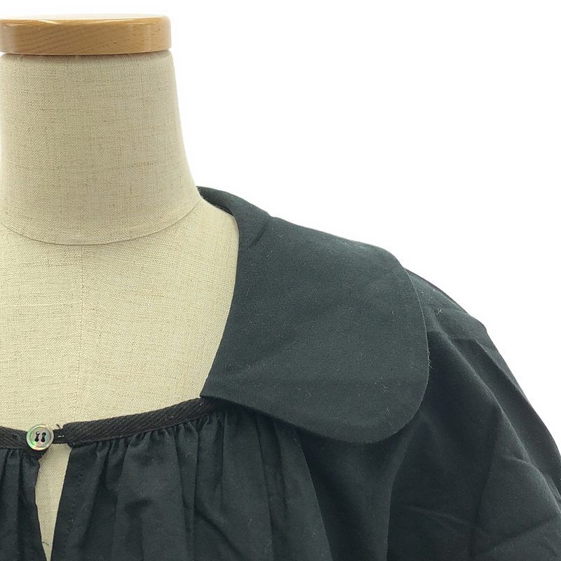 tricot COMME des GARCONS / トリココムデギャルソン | ラウンドカラー ギャザー プルオーバー ブラウス | S | ブラック | レディース tricot COMME des GARCONS / トリココムデギャルソン | ラウンド