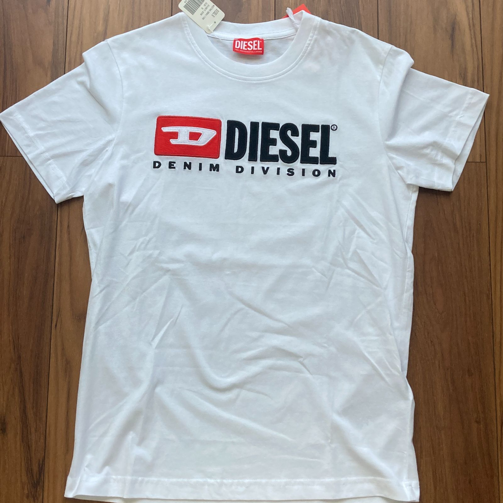 新品未使用 DIESEL DENIM-DIVISION 刺繍 Tシャツ ホワイト Sサイズ