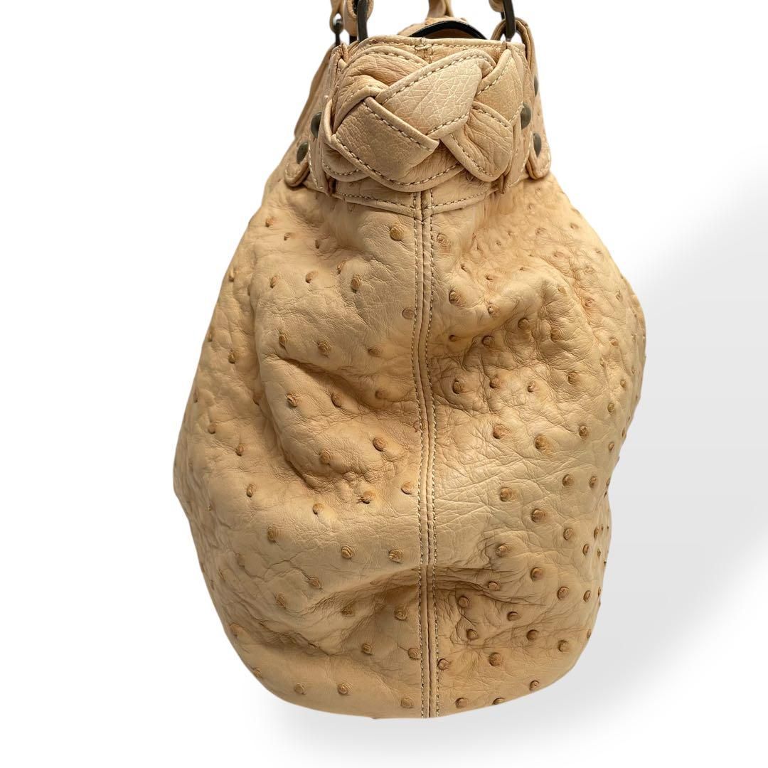 【美品】ザオ ZAO JRA認定 オーストリッチ レザー 本革 ハンドバッグ 黒 ZAO ザオー オーストリッチ フォーマルバッグ 2way JRA認定 未