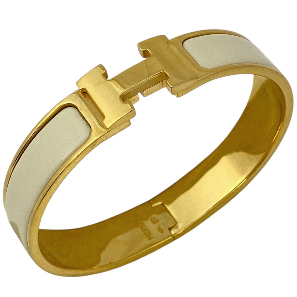 エルメス HERMES ブレスレット クリックH PM GP エナメル ホワイト