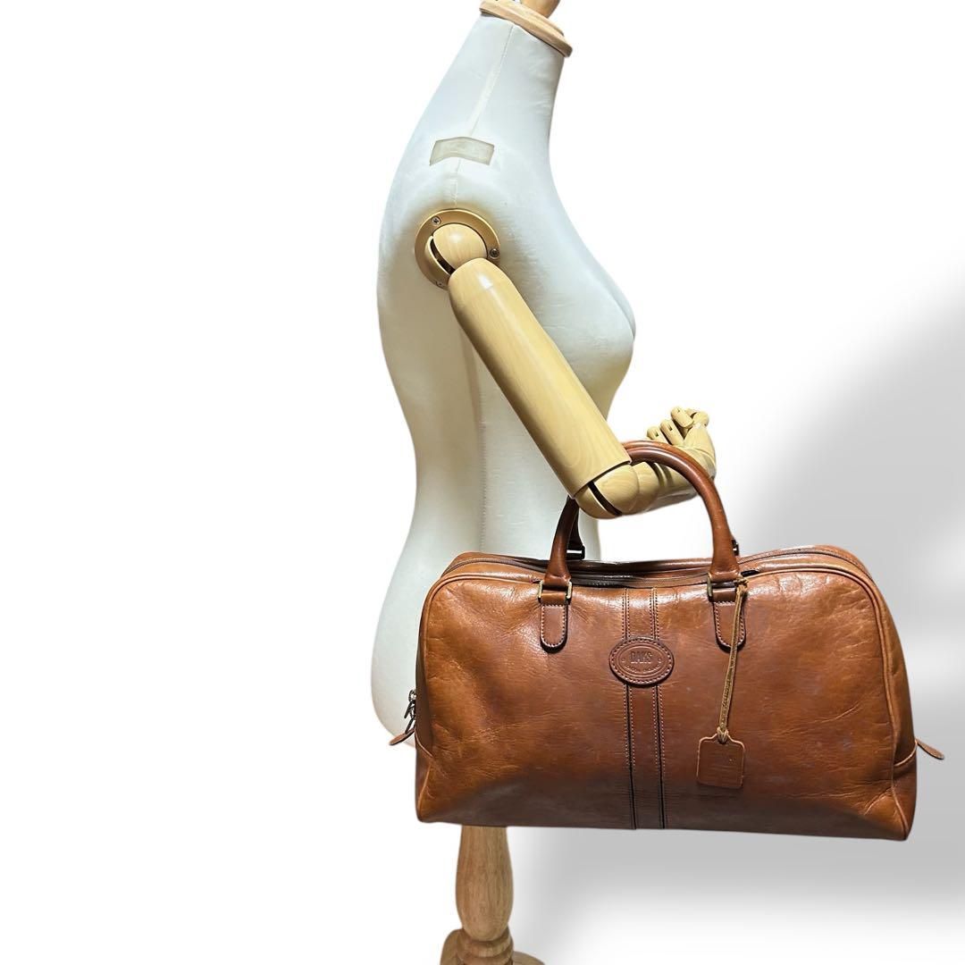 激安アウトレット通販 良品 メルカリ - ブラウン レザー ミニボストンバッグ ダックス 1073 Bag