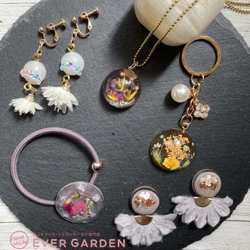 Ever garden】 レジン 丸 半円 半球 宝石 シリコンモールド
