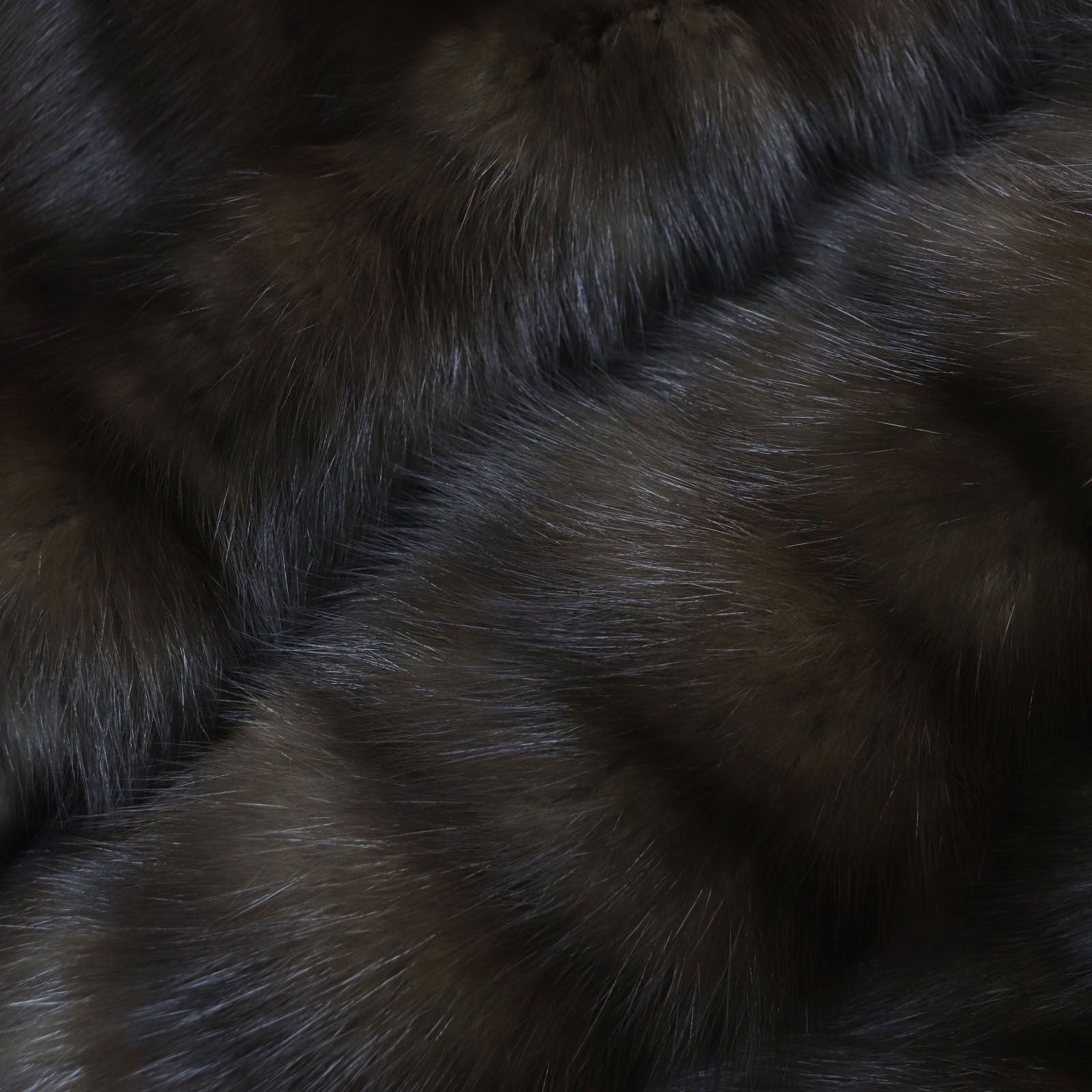 極美品▽ロシアンセーブル SABLE 房付き 本毛皮ショール ダーク