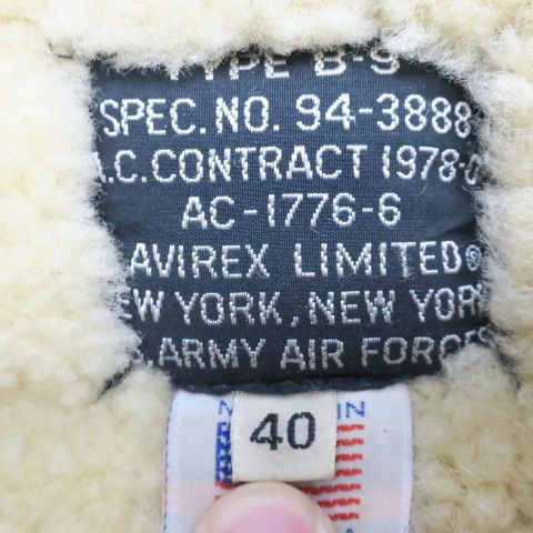 AVIREX アヴィレックス TYPE B-9 AC-1776-6 94-3888 リアル  