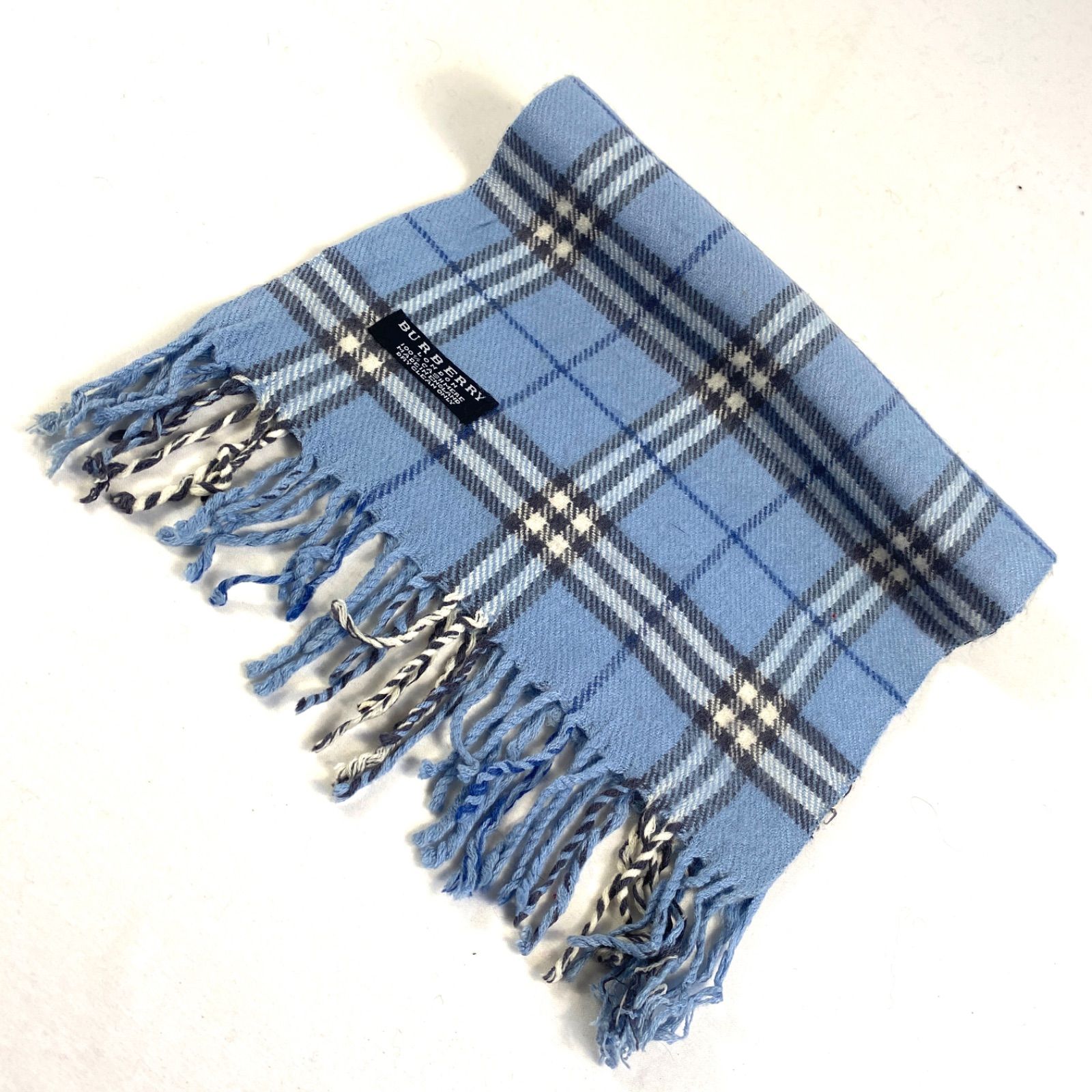 BURBERRY バーバリーロンドンカシミヤ100% サイドフリンジマフラー