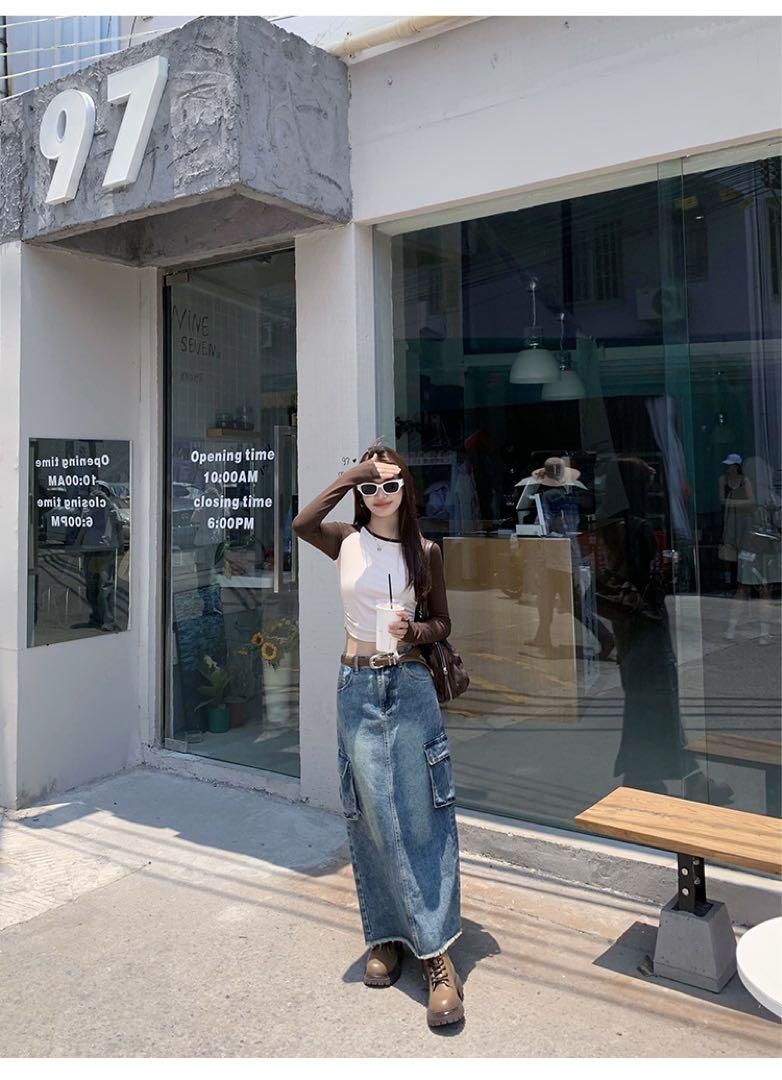 デニムロングスカート