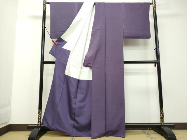 平和屋着物○豪華振袖 色無地 滅紫色 正絹 逸品 AABD9321ck 逸品 正絹