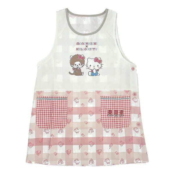 モンチッチ×サンリオ ハローキティ エプロン 赤 キッチン sanrio
