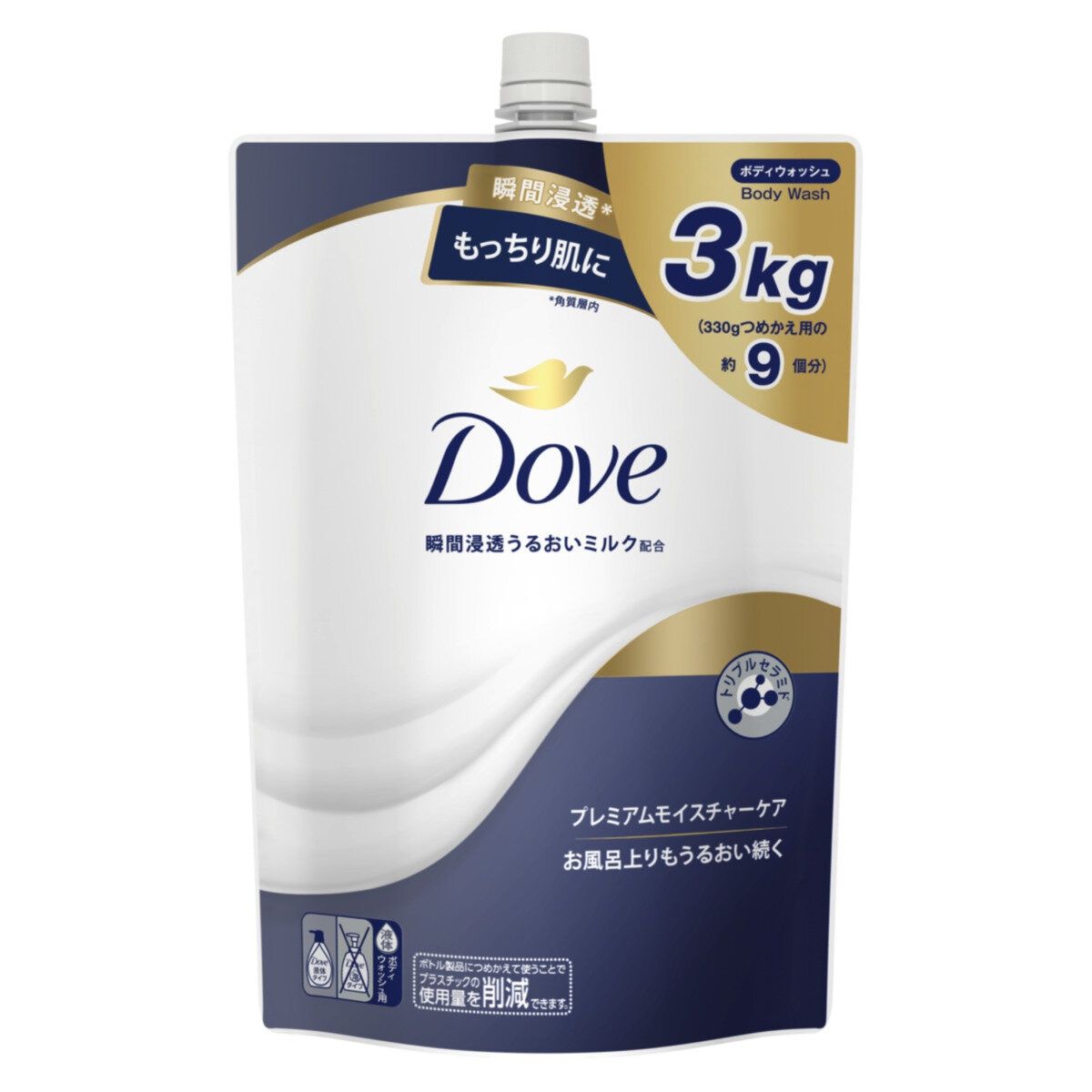 Dove (ダヴ) ボディウォッシュ プレミアム モイスチャーケア 詰替え用 3kg×2 ct57777