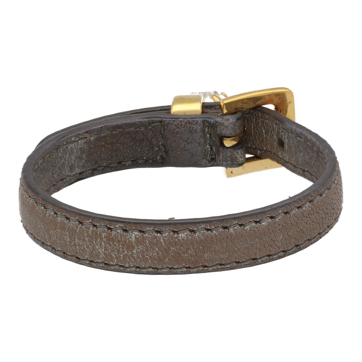 中古】 MIU MIU ミュウミュウ ブレスレット ハートラインストーン 