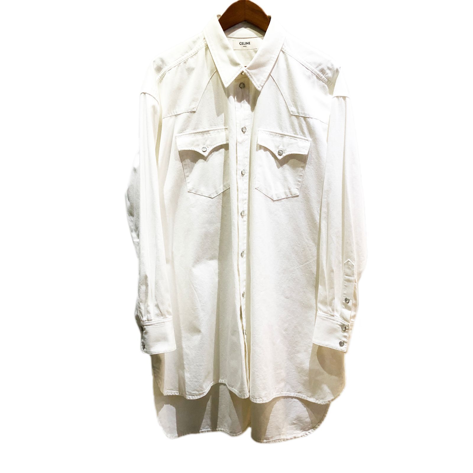 CELINE ロングウエスタンデニムシャツ　XS CELINE ロングウエスタンデニムシャツXS