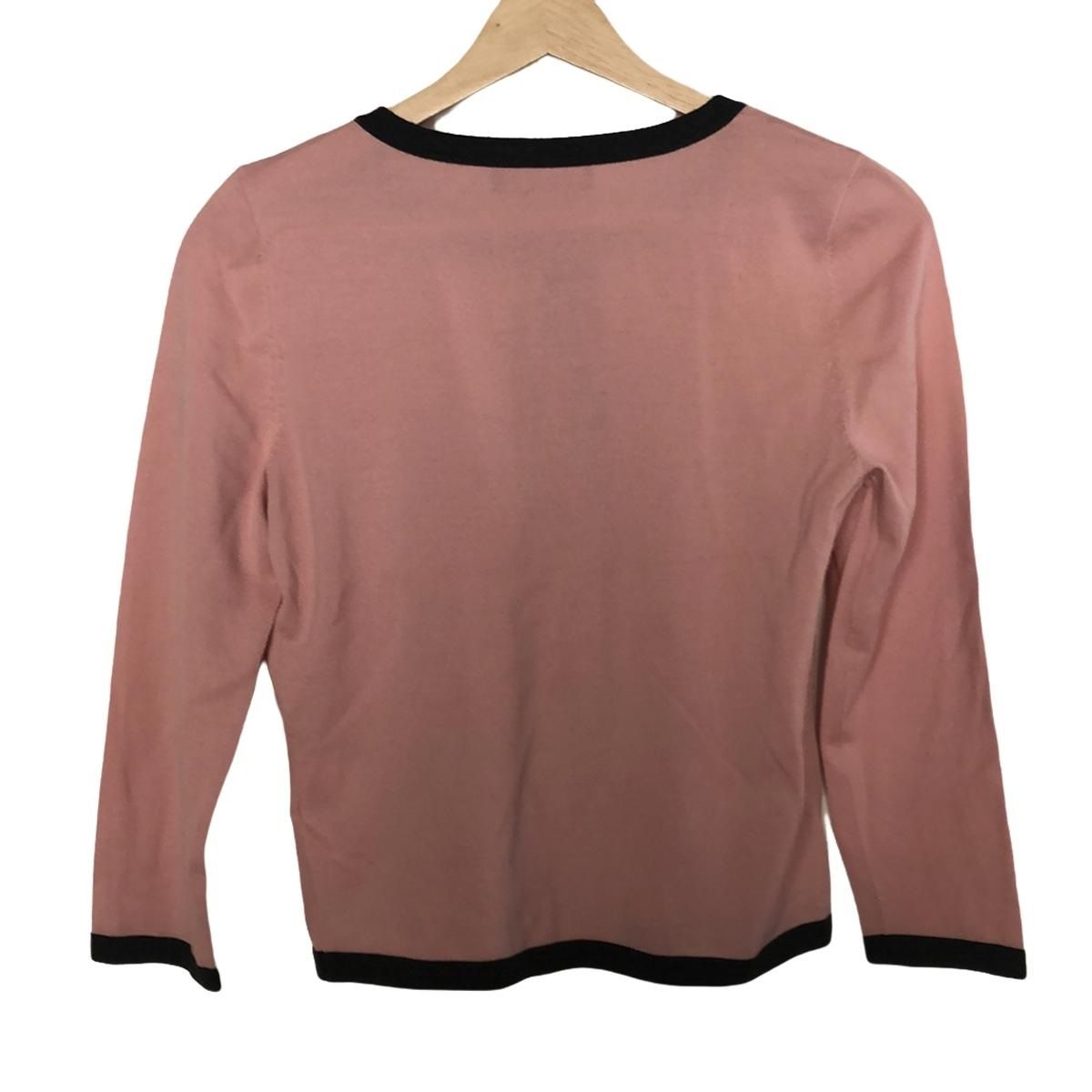 FOXEY - FOXEY(フォクシー) カーディガン サイズ38 M レディース - 28410 ピンク×ダークグレー 長袖 FOXEY(フォクシー) カーディガン サイズ38 M レディース - 28410