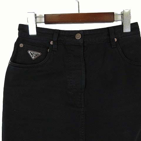 プラダ PRADA 2024AW スカート ロングスカート ブラックデニム バック