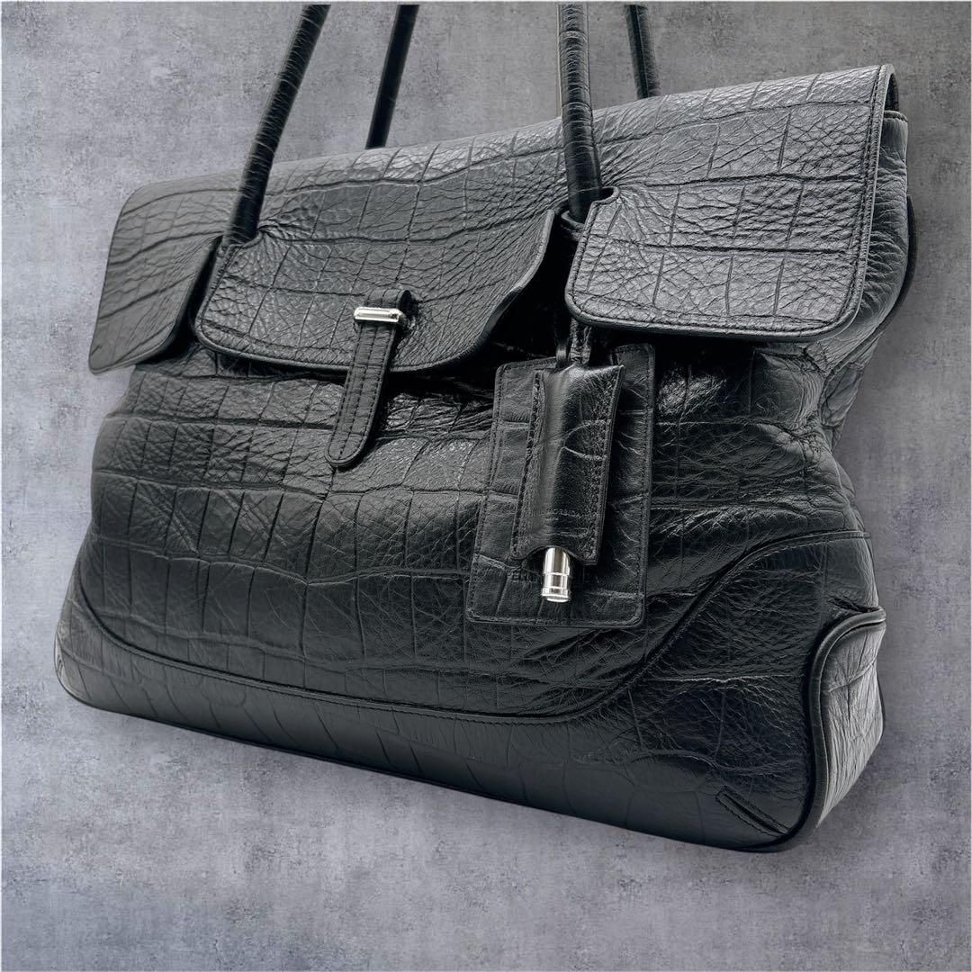 極美品】ペッレモルビダ メイデンボヤージュ クロコ フラップトート