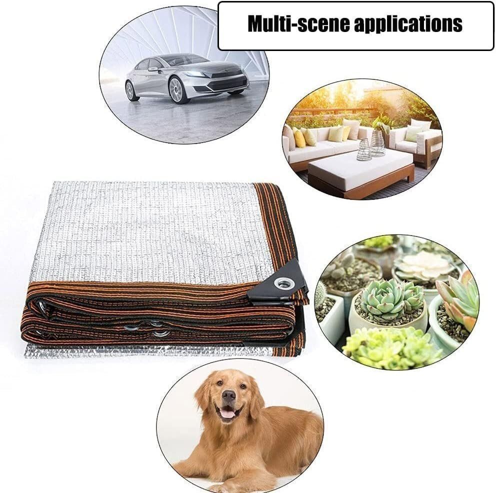 遮光ネット 遮熱ネット アルミ 日除けシェード 4x6m ガーデン ベランダ アウトドア 目隠し シェードネット オーニング