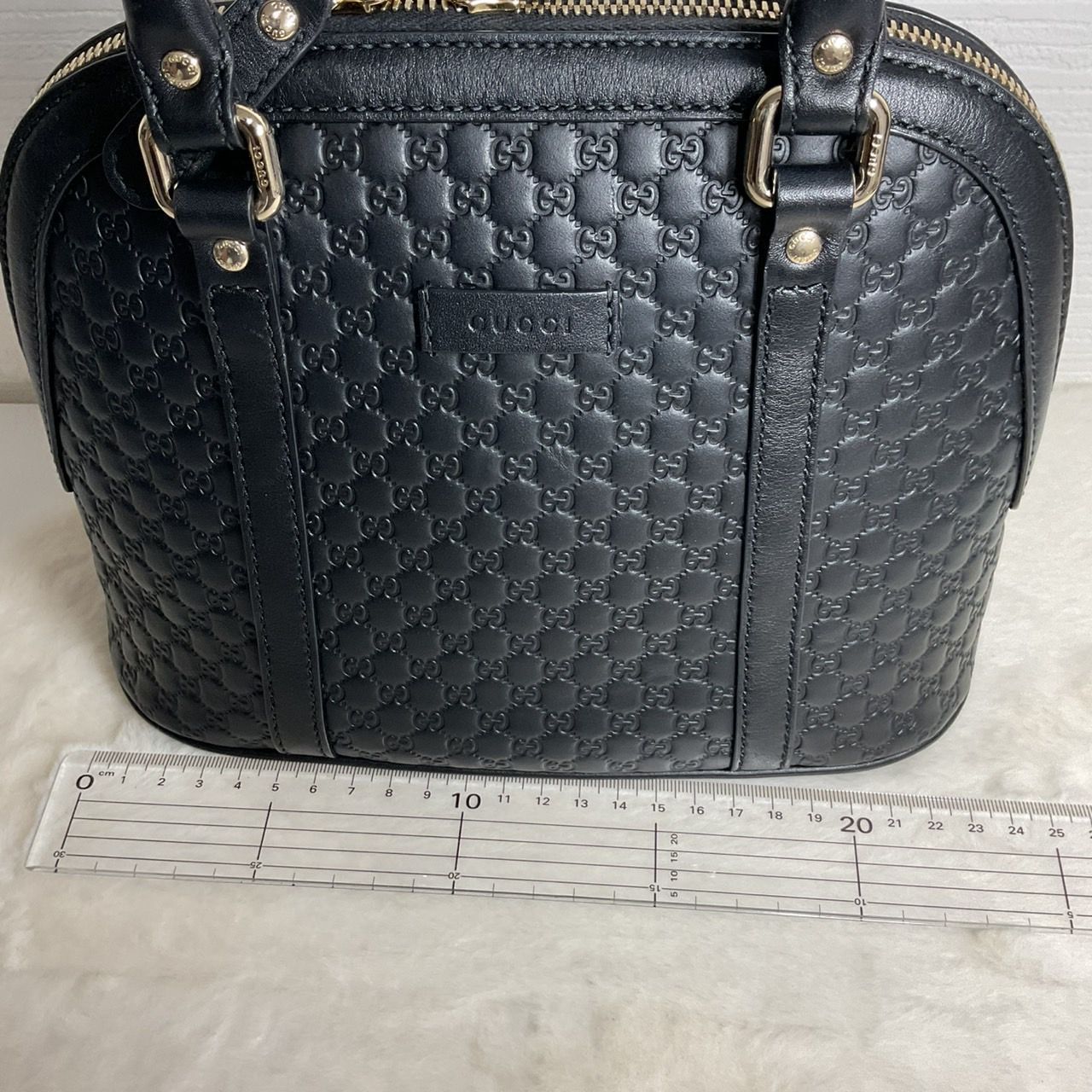中古美品正規品 GUCCI グッチ ロゴ 2wayショルダーバッグ マイクロ 