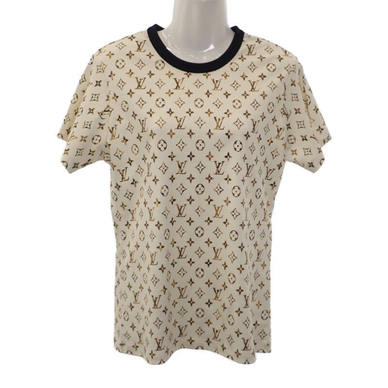 LOUIS VUITTON モノグラムTシャツ 半袖Ｔシャツ コットン アイボリー L