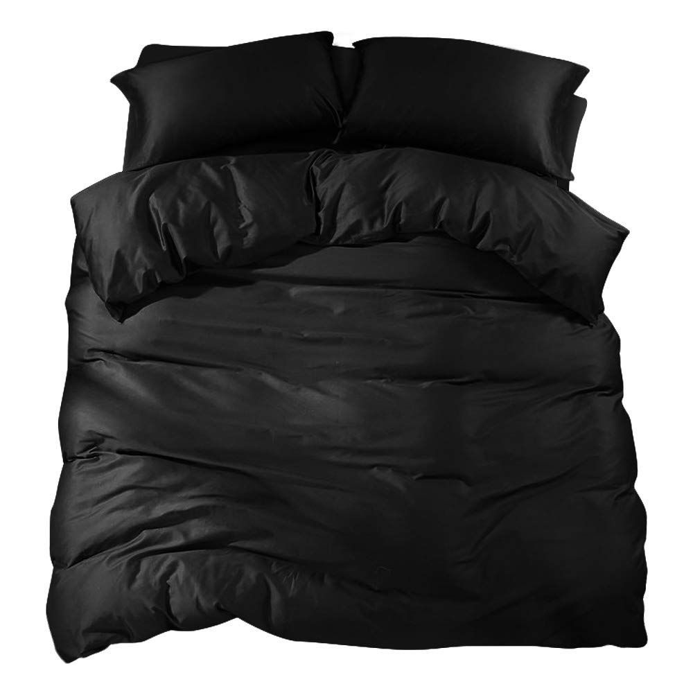 Size セミダブル 170×210cm_Color 黒 ブラック 掛け布団カバー セミダブル 綿100％ サテン織り 300本高密度生地 掛けふとんカバー 掛布団カバー 選べる8色 洗える 防ダニ 抗菌 防臭 ホテル品質 滑らか 柔らかい 170×210cm