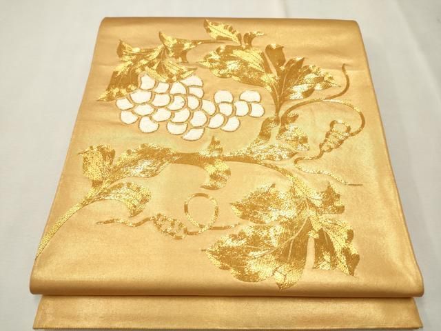 期間限定 数量限定 太鼓柄袋帯 平和屋着物○銀座きしや 総刺繍 葡萄蔦の葉文 駒刺繍 着物・浴衣