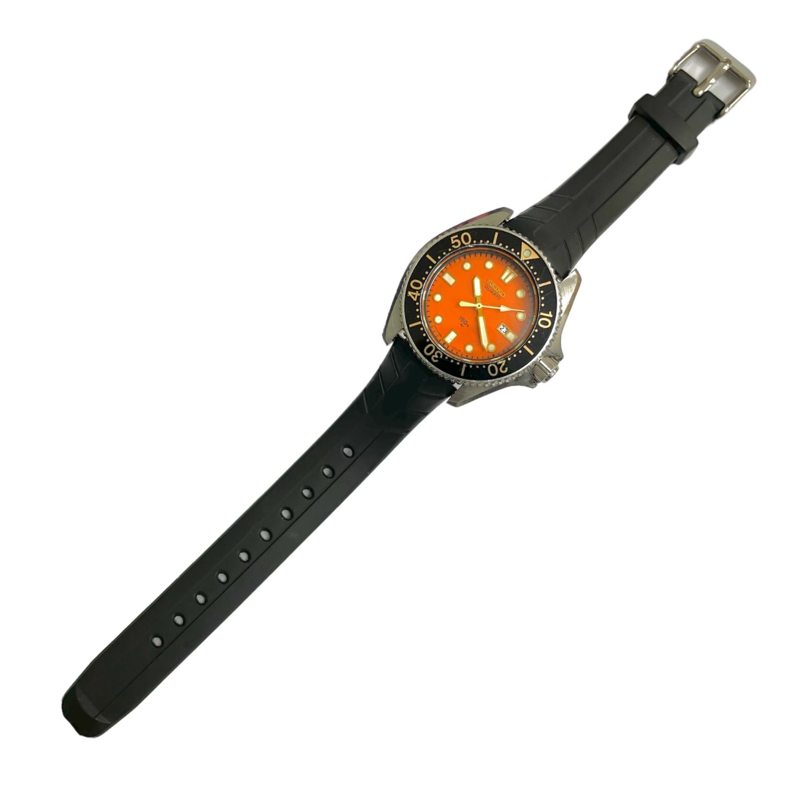 美品⭐️かわいい⭐️SEIKOダイバー】 オレンジ文字盤 ダイバー150M