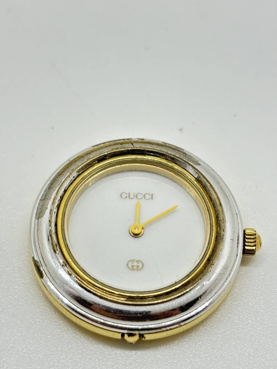 稼働品】GUCCI グッチ 1100L チェンジベゼル 腕時計 ゴールド