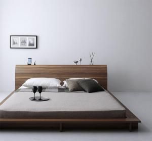 フロアローベッド【Douce】デュース クイーン/ウォルナットブラウン