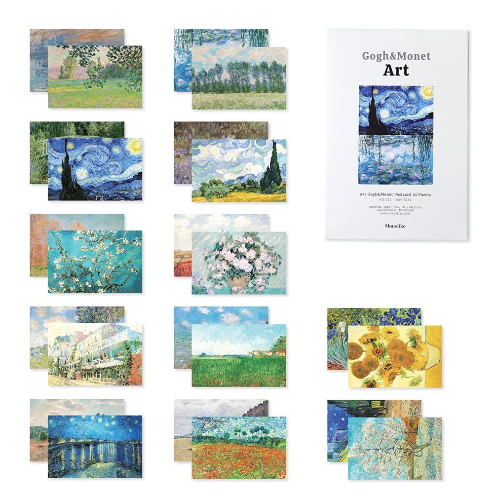 モノライク アート ゴッホ モネ ポストカード Art Gogh Monet Postcard