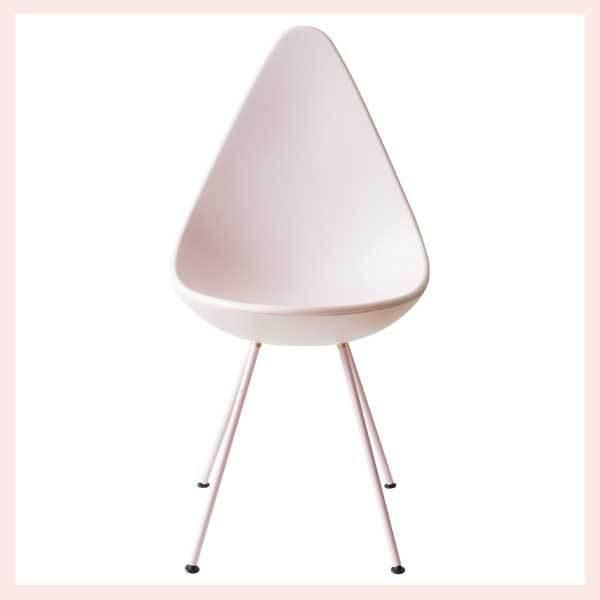 CHAIR デザインチェア ライトピンク シンプル 定番 椅子 いす カーブ シリーズ ドロップ型 簡易 ダイニングチェア おしゃれ 丸み 雫型 すっぽり 包み込む 座り心地 スタイリッシュ 業務用 飲食店 カフェ
