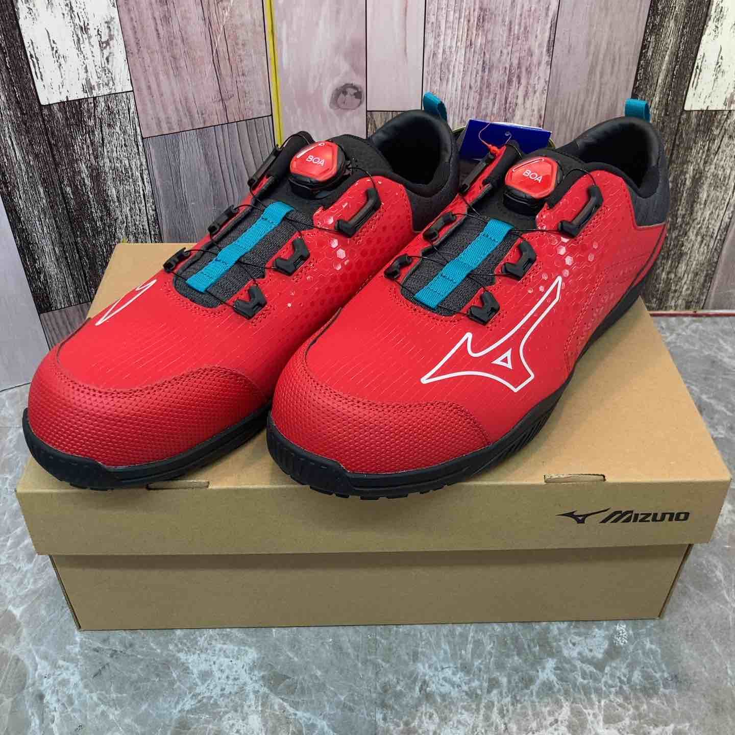 ミズノ MIZUNO ワークシューズ 27.0cm EEE レッド×ホワイト F1GA240262 八潮店