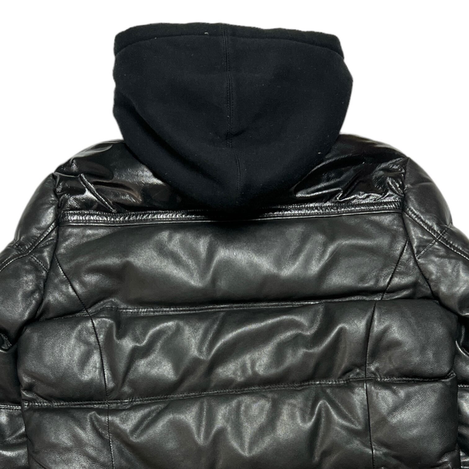 5351 POUR LES HOMMES Leather Hooded Down Jacket - メルカリ