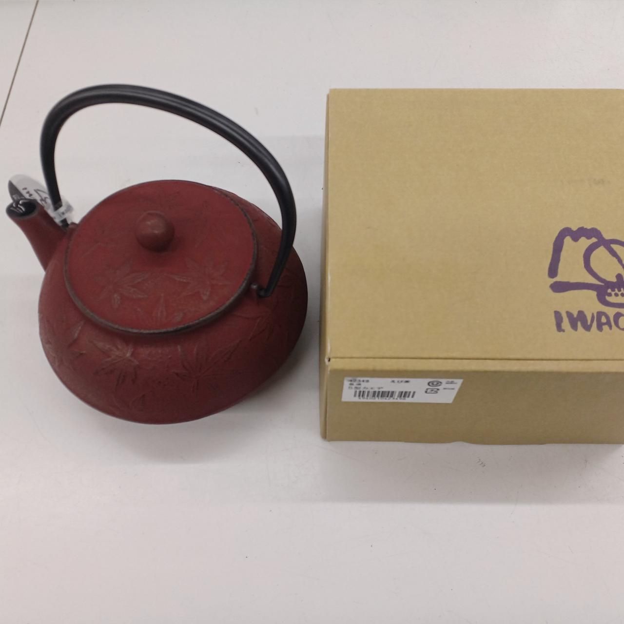 岩鋳 南部鉄器 急須 5型 カエデ えび茶 Iwachu Nanbu Ironware Teapot Type 5 Maple Wood Shrimp Tea