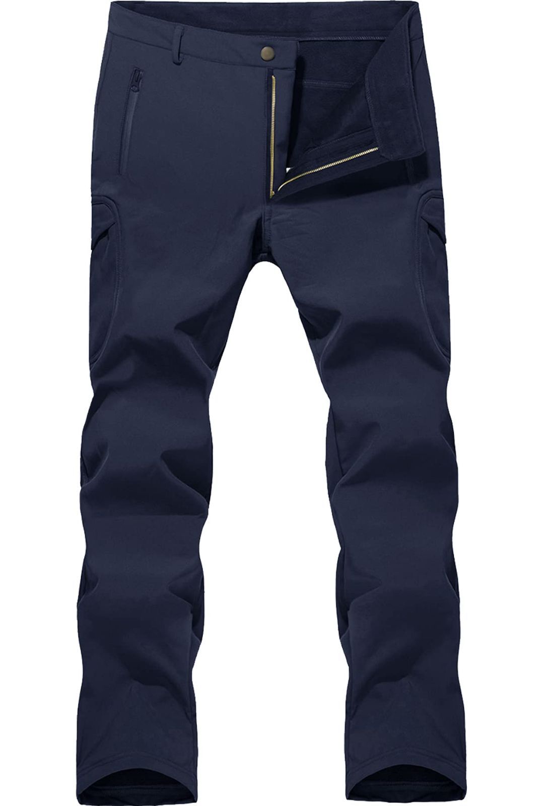 2XL_ネイビー メンズ パンツ 冬 スリム 長ズボン ストレッチ 静電気防止 軍用 スポーツ ウェア 野外活動 伸縮性パンツ 秋冬用 ネイビー 2XL