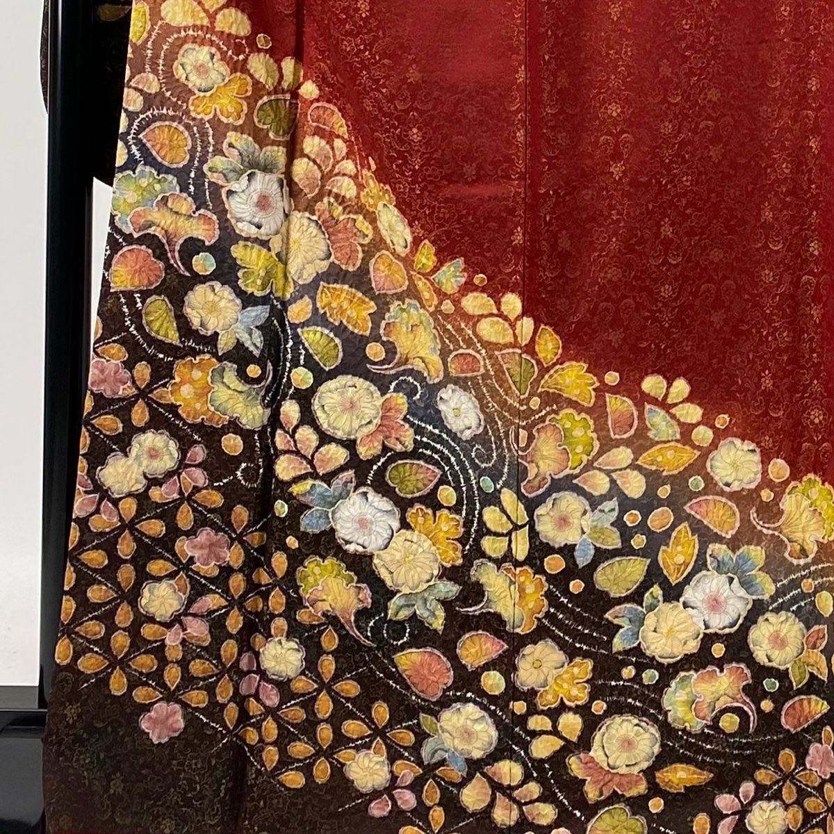 振袖 身丈168cm 裄丈67cm M 袷 翠山工房 落款 辻が花 ぼかし 金