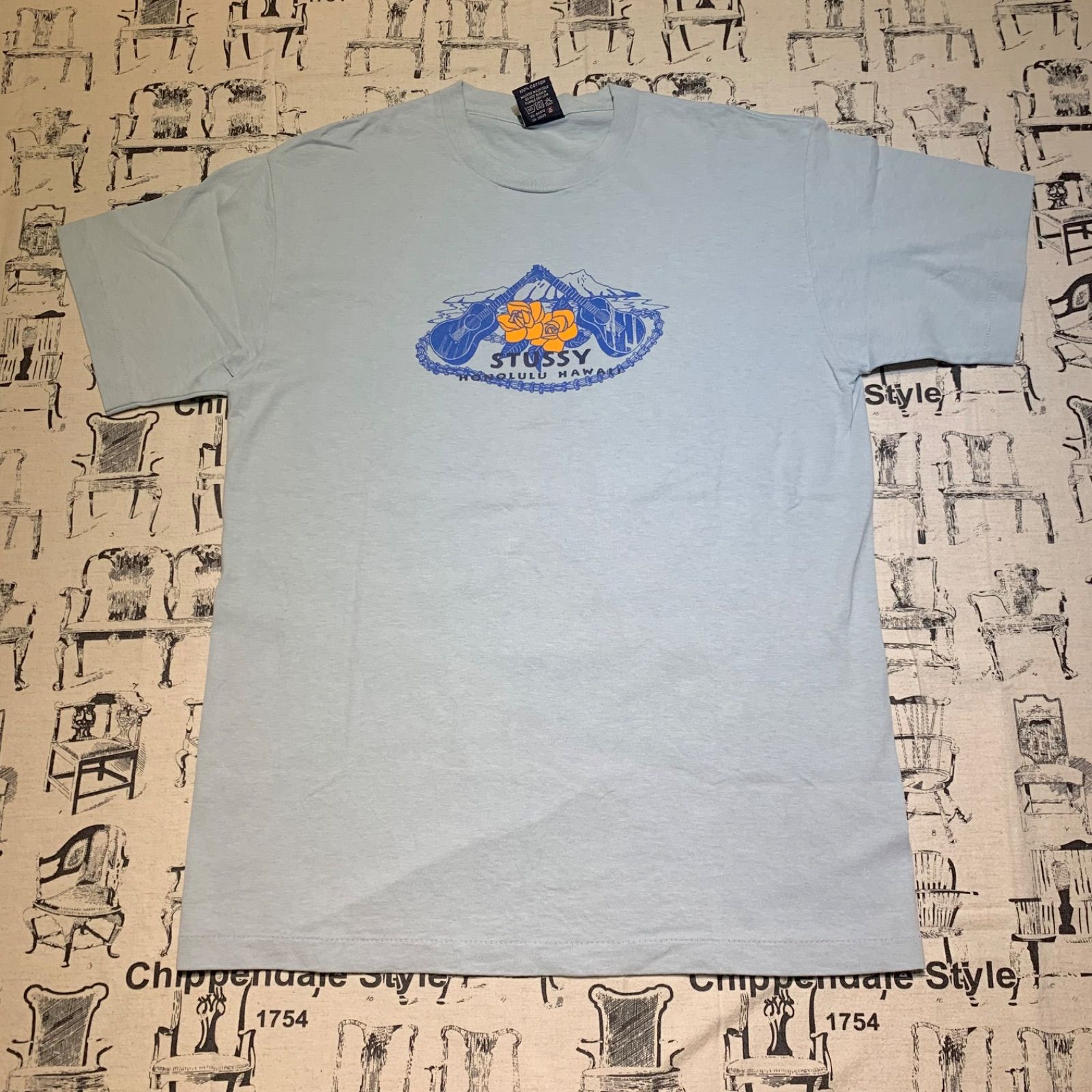 NO.13 90s OLD STUSSY SURF TEE M ハイビスガス 紺タグ Tシャツ