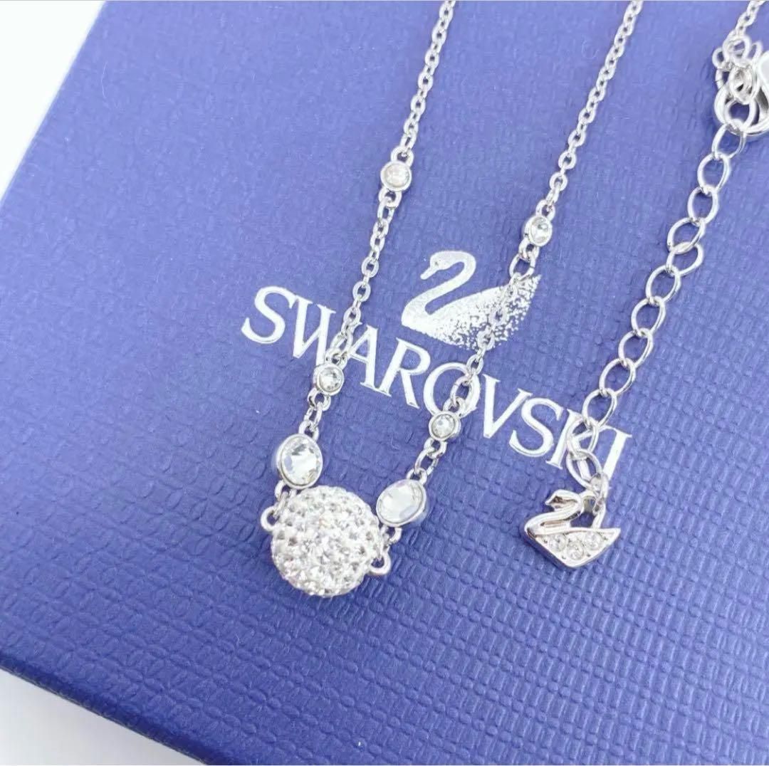 箱付き SWAROVSKI スワロフスキー シルバー ネックレス ライン