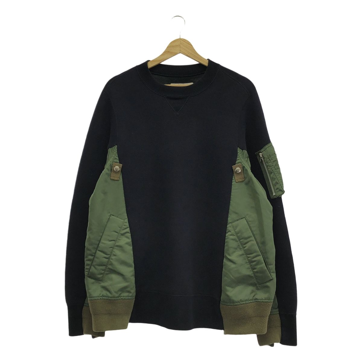 sacai / サカイ | Sponge Sweat MA-1 Pullover / 異素材 切替 再構築 