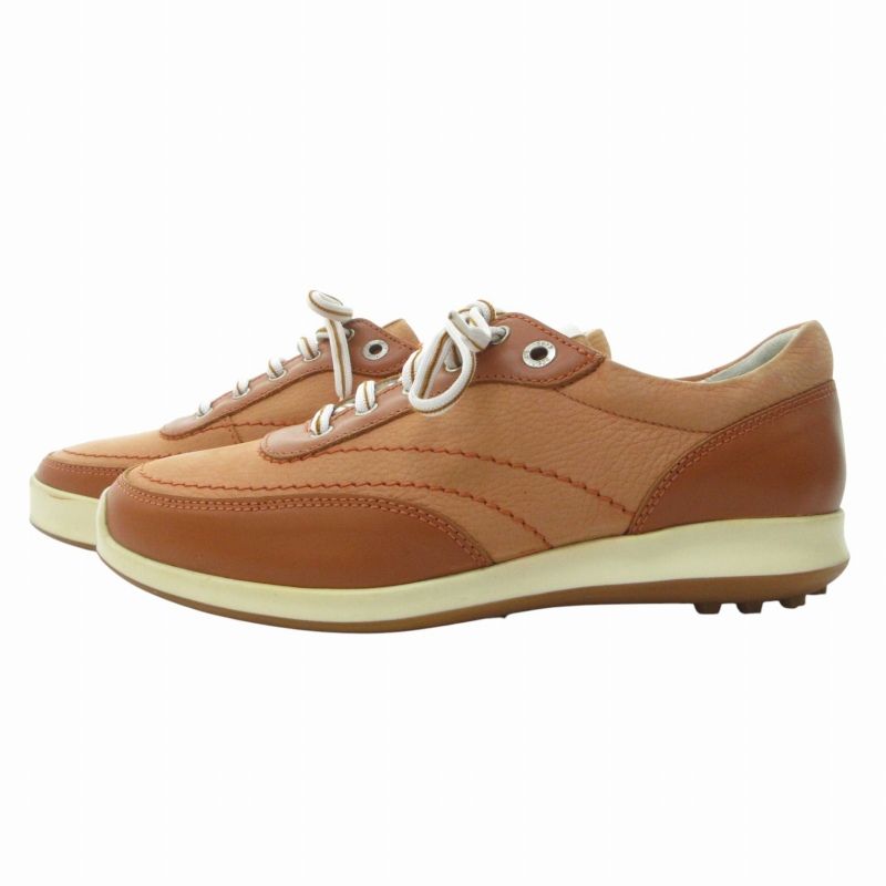LOTTUSSE Golf シューズ ベージュ ロトゥセ LOTTUSSE golf レザー ゴルフシューズ スニーカー スパイク