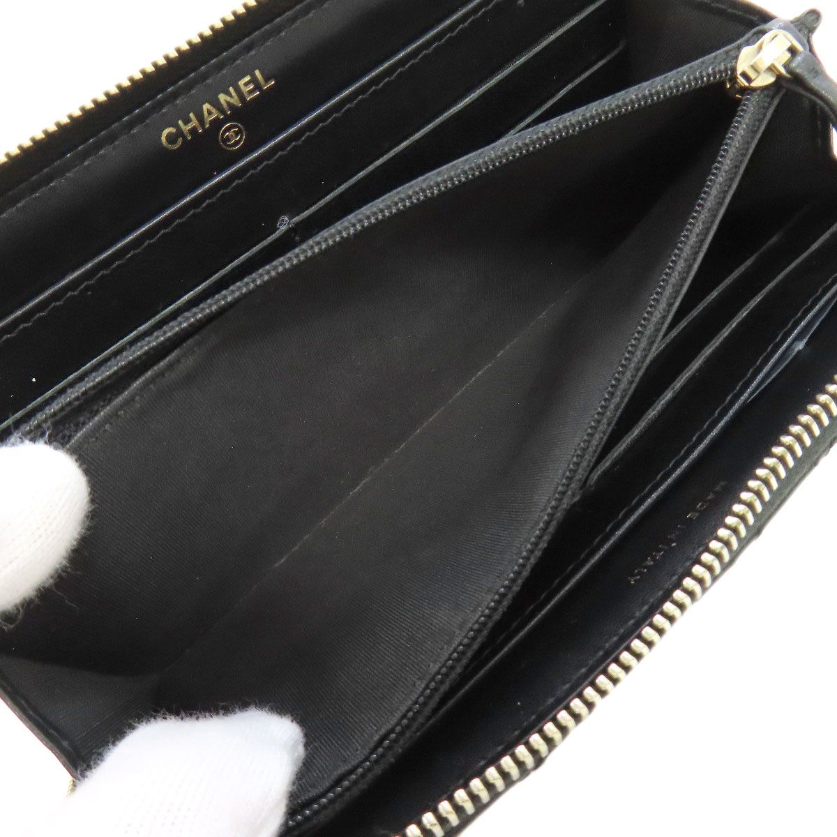 CHANEL シャネル カメリア ゴールド金具 長財布（小銭入れあり  