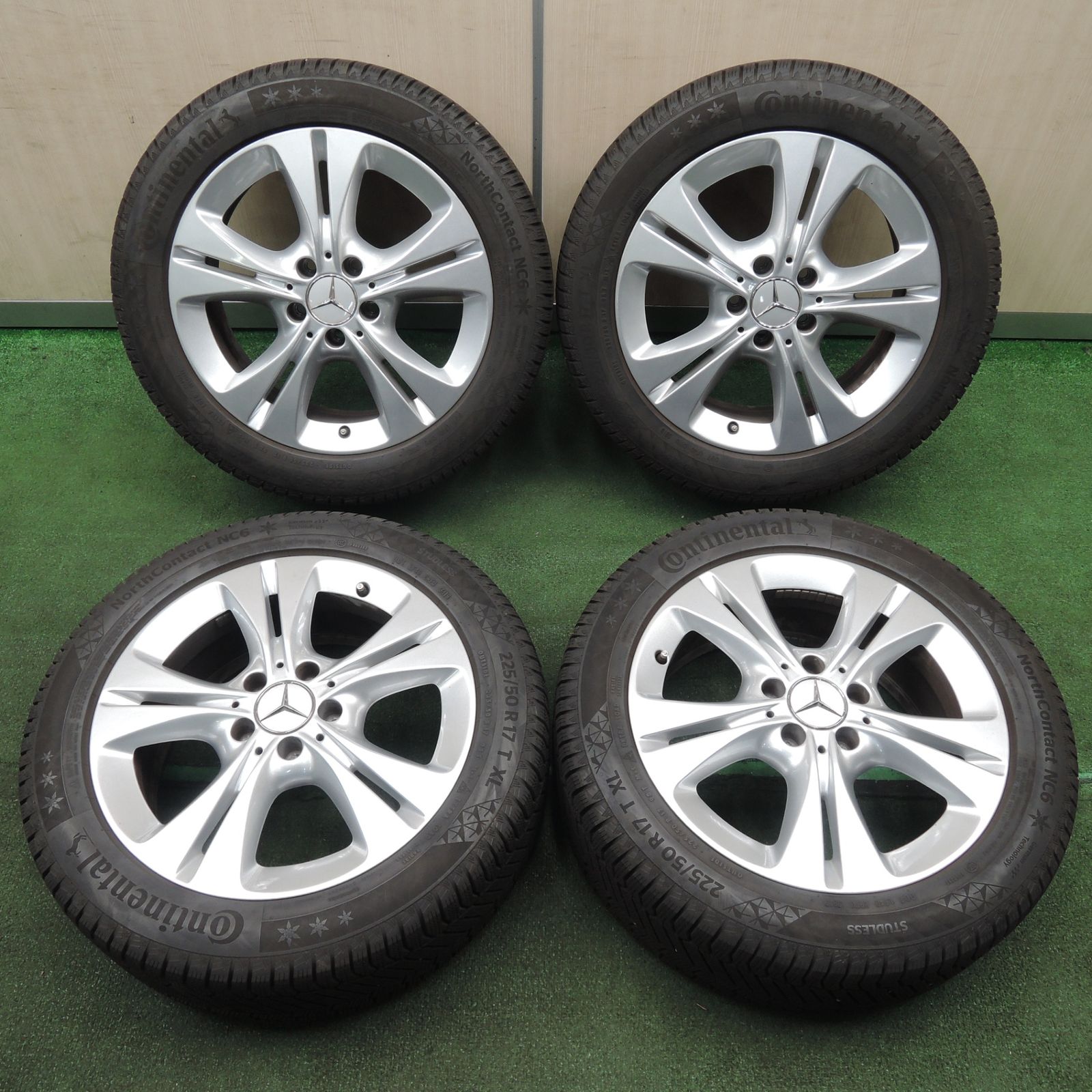 送料無料* バリ溝！キレイ！9分☆ベンツ Cクラス W205 純正 225/50R17 スタッドレス コンチネンタル ノースコンタクト NC6  17インチ PCD112/5H☆4031910TNス - メルカリ