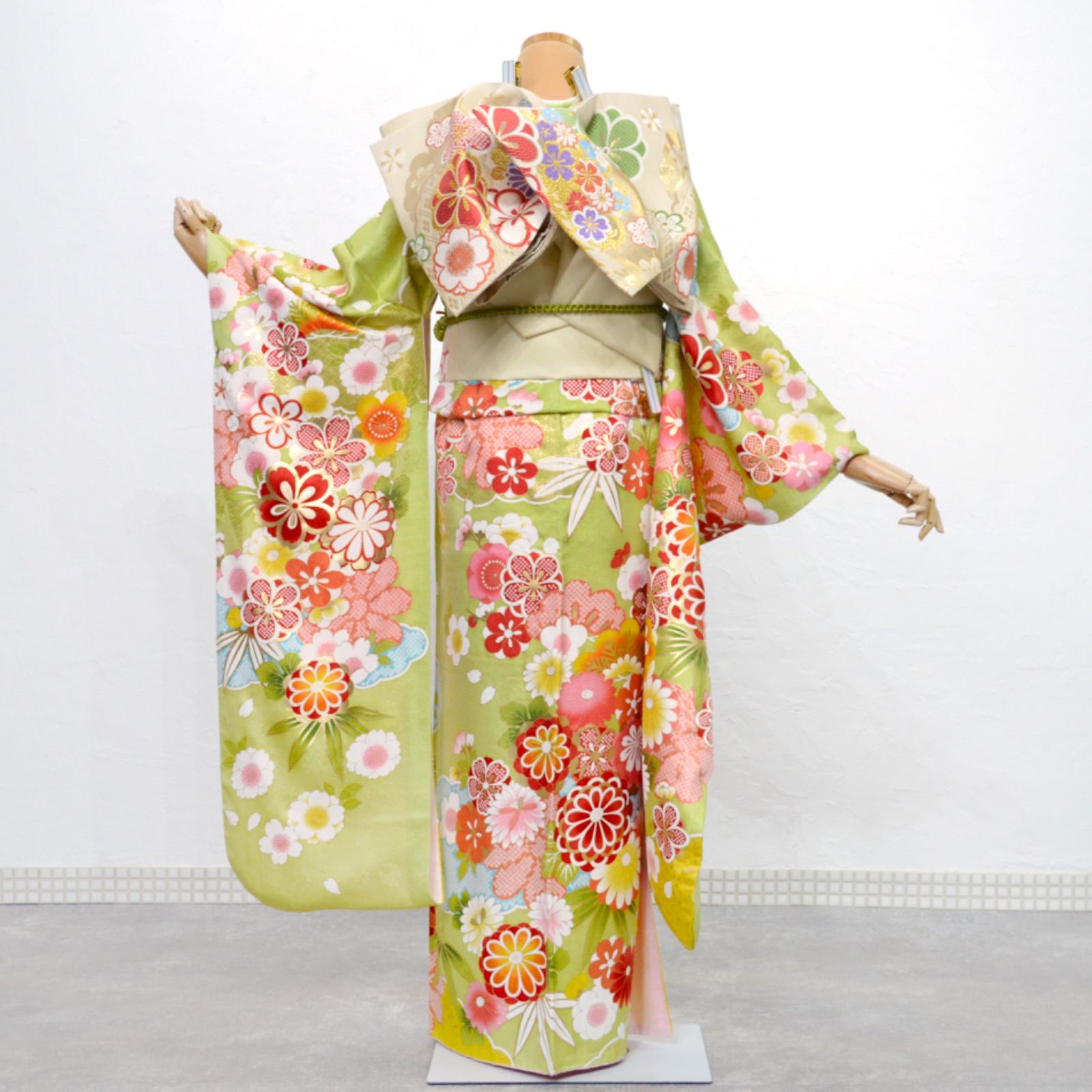 振袖フルセット S〜Lサイズ 正絹 成人式 振袖セット 美品 パール